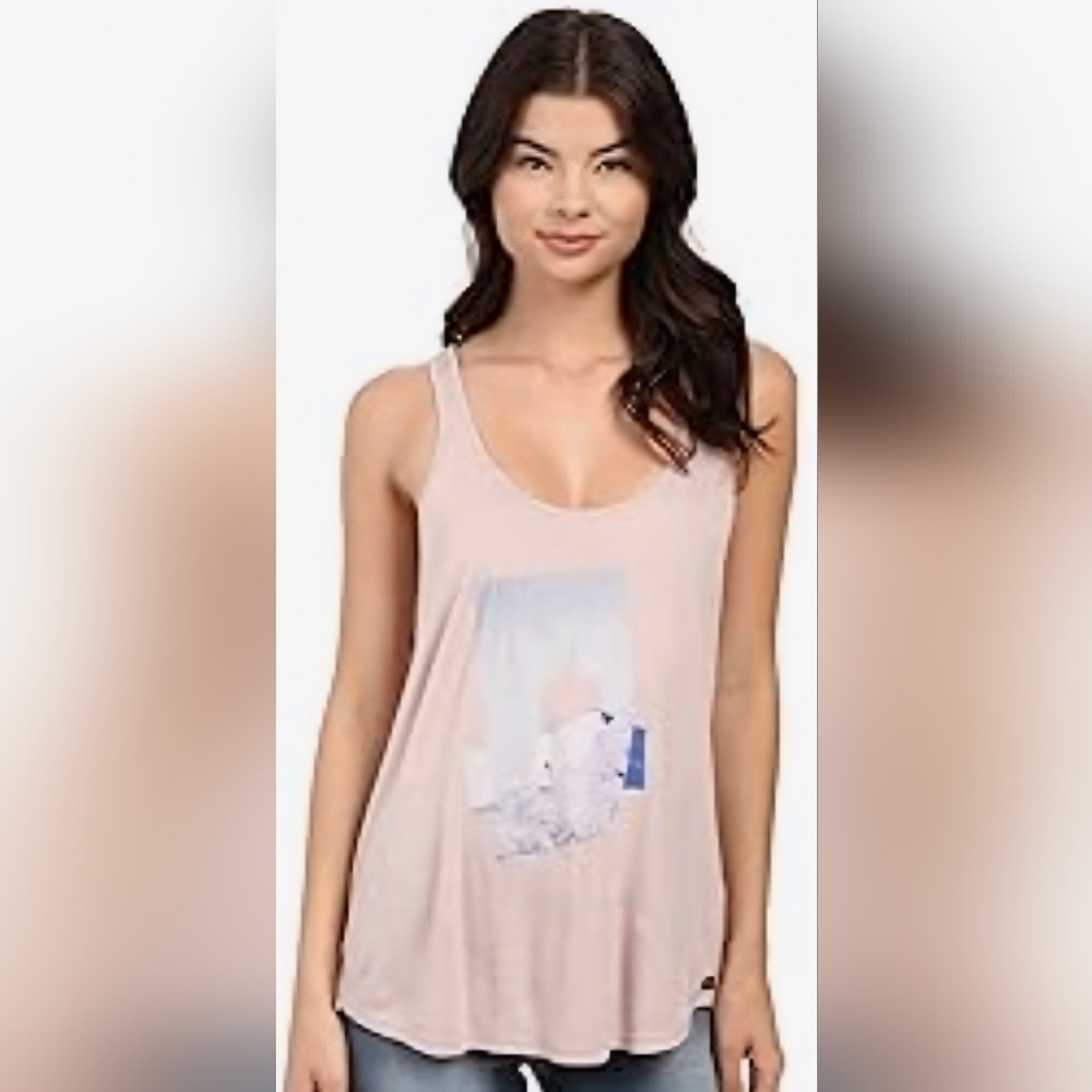 OBEY Graphic Tank Top in Light Pink